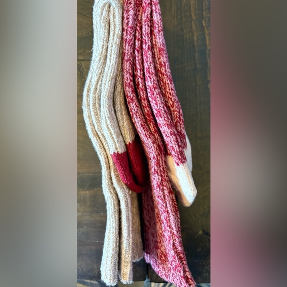 Summer & Rose Red and Cream Boot Socks